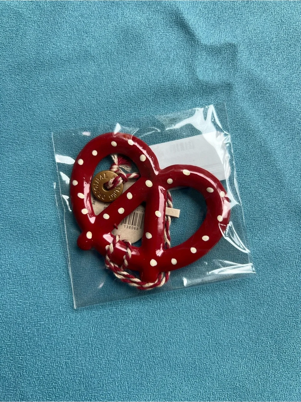 Maileg Mouse Red Pretzel Holiday Ornament Hanging Decoration NEW